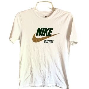 Nike WhiteGreen T-Shirt W/Boston-Med./Cotton